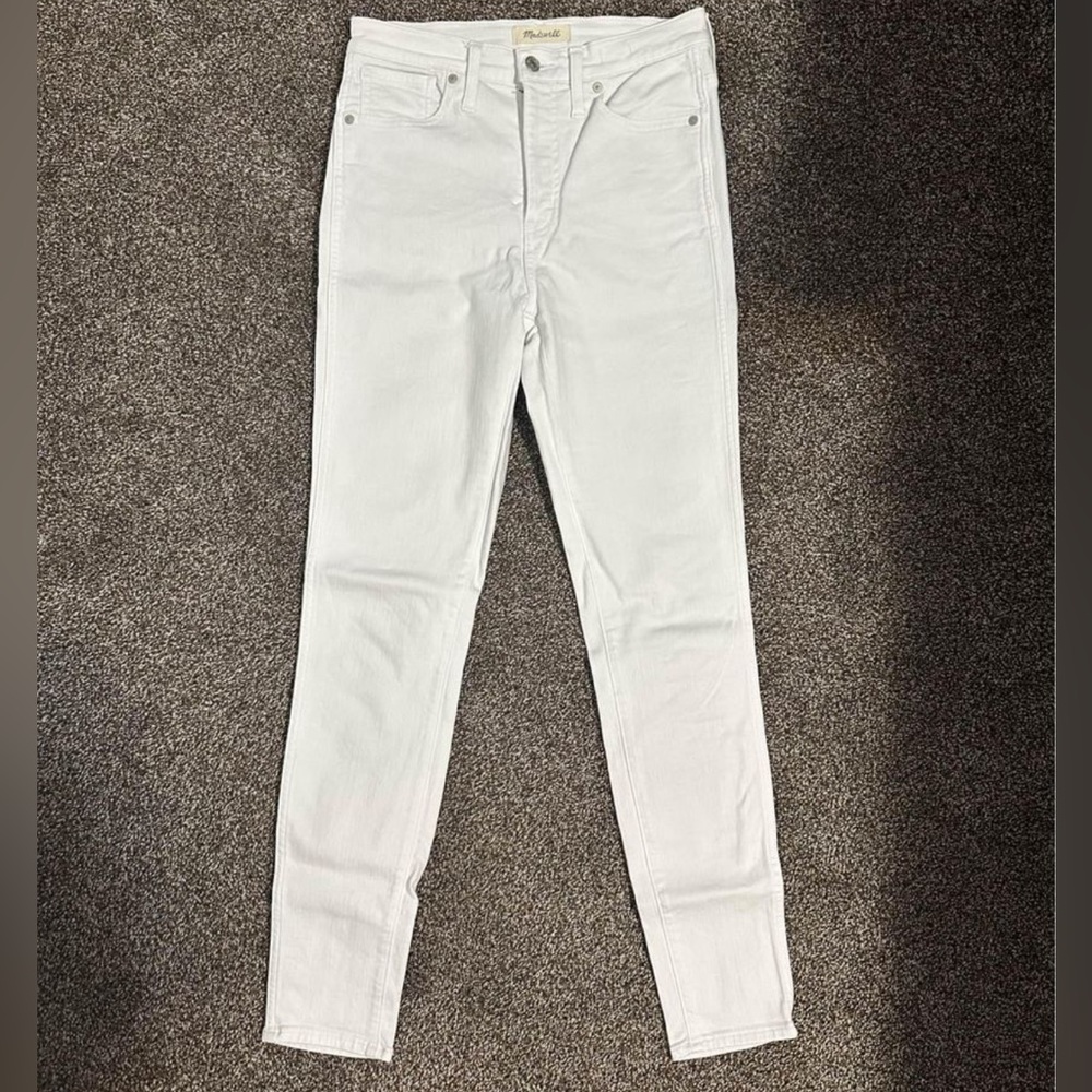 Madewell 10” high rise skinny jeans, white